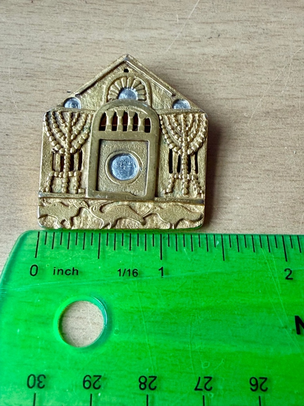 VINTGE MMA METROPOLITAN MUSEUM OF ART SYNAGOGUE JEWISH TEMPLE PENDANT BROOCH PIN - Picture 8 of 16